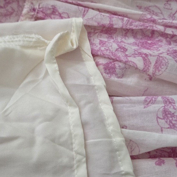 &Merci Womens Pink Floral Ruffled Cotton Mini Dress Puff Sleeve SZ M Coquette - Picture 9 of 12